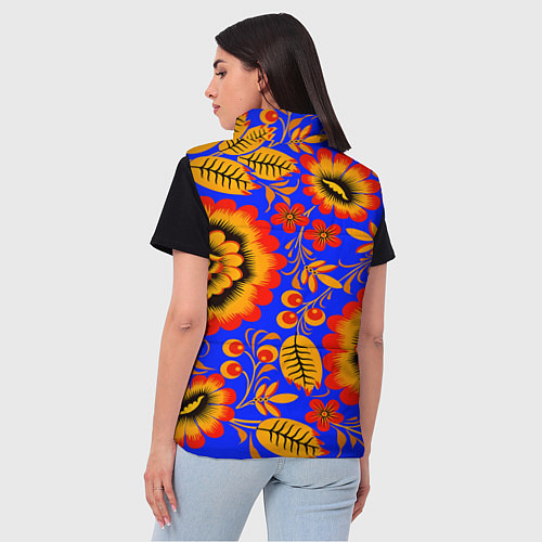 Женский жилет Хохломской узор / 3D-Красный – фото 4