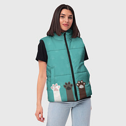 Женский жилет Лапки котеек, цвет: 3D-красный — фото 2