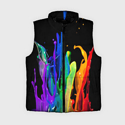 Женский жилет Всплеск красок, цвет: 3D-черный