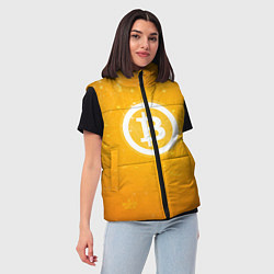 Женский жилет Bitcoin Orange, цвет: 3D-черный — фото 2