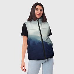 Женский жилет Орел над Лесом, цвет: 3D-черный — фото 2