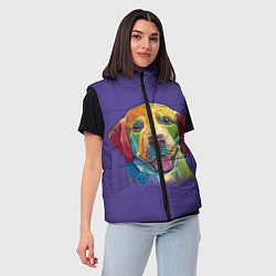 Женский жилет Лабрадор: реализм, цвет: 3D-красный — фото 2