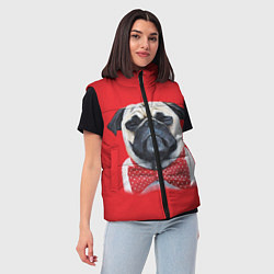 Женский жилет Довольный мопс: реализм, цвет: 3D-светло-серый — фото 2