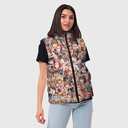 Женский жилет Ahegao: Snaps, цвет: 3D-черный — фото 2