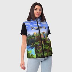 Женский жилет Майнкрафт: Саша, цвет: 3D-светло-серый — фото 2