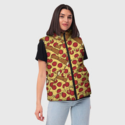 Женский жилет Любитель пиццы, цвет: 3D-светло-серый — фото 2