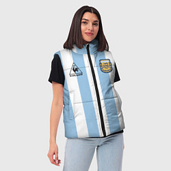 Женский жилет Марадона Аргентина ретро, цвет: 3D-светло-серый — фото 2