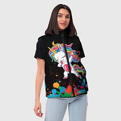 Женский жилет Малыш-единорог, цвет: 3D-черный — фото 2