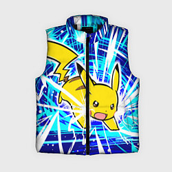 Женский жилет Пикачу бежит с молниями, цвет: 3D-черный