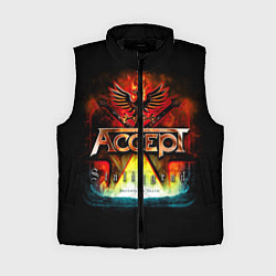 Женский жилет Accept: Flame Eagle, цвет: 3D-черный
