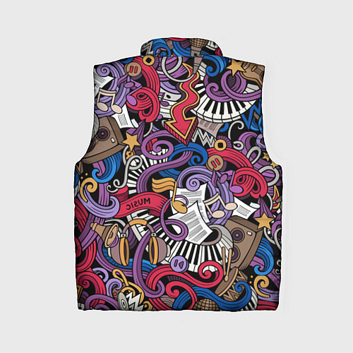 Женский жилет Music collage / 3D-Черный – фото 2