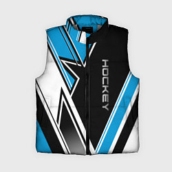 Женский жилет Hockey black blue white, цвет: 3D-светло-серый