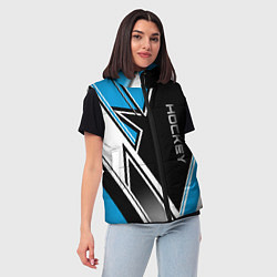 Женский жилет Hockey black blue white, цвет: 3D-черный — фото 2