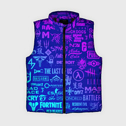 Женский жилет Неоновые геймерские лого