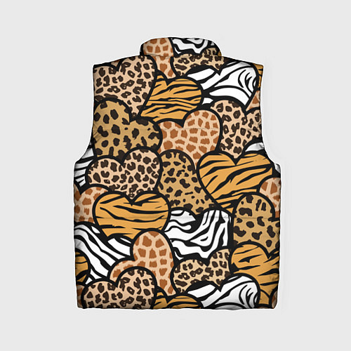 Женский жилет Сердца из шкур африканских животных / 3D-Черный – фото 2