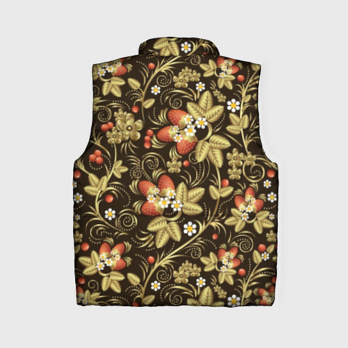 Женский жилет Хохлома роспись клубника / 3D-Черный – фото 2
