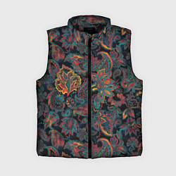 Женский жилет Узор пейсли на черном