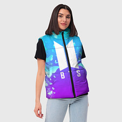 Женский жилет BTS: Violet Butterflies, цвет: 3D-светло-серый — фото 2