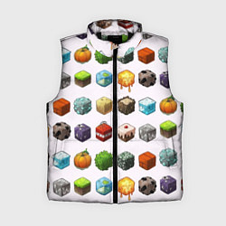 Женский жилет Minecraft Cubes, цвет: 3D-черный