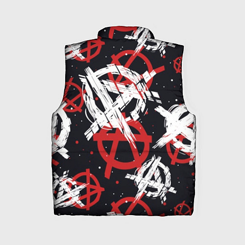 Женский жилет Анархия - паттерн / 3D-Черный – фото 2
