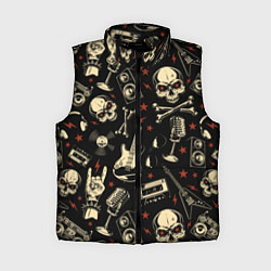 Женский жилет Гранж с черепами, цвет: 3D-черный