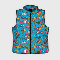 Женский жилет Разноцветные рыбы