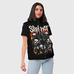 Женский жилет Slipknot: Faces, цвет: 3D-светло-серый — фото 2