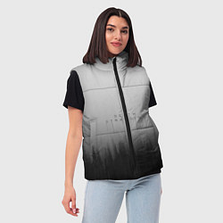 Женский жилет Death Stranding Лес, цвет: 3D-светло-серый — фото 2