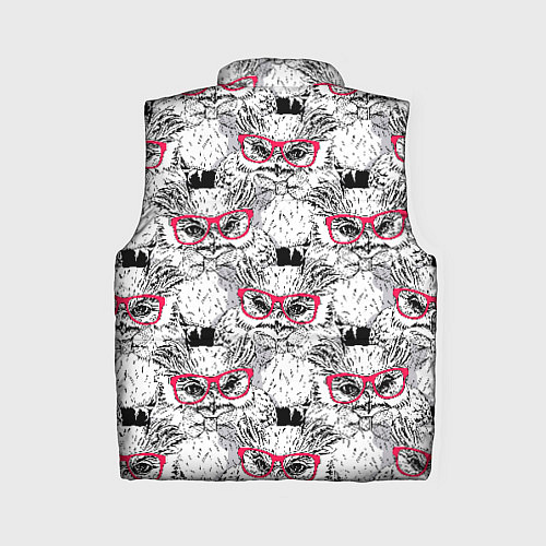 Женский жилет Совы в очках / 3D-Черный – фото 2