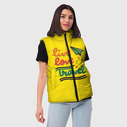 Женский жилет Жизнь, любовь, путешествия, цвет: 3D-черный — фото 2