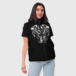 Женский жилет Движковый череп, цвет: 3D-черный — фото 2