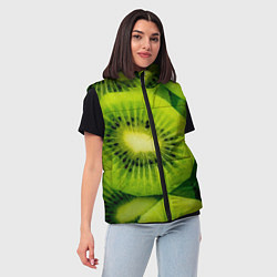 Женский жилет Зеленый киви, цвет: 3D-черный — фото 2