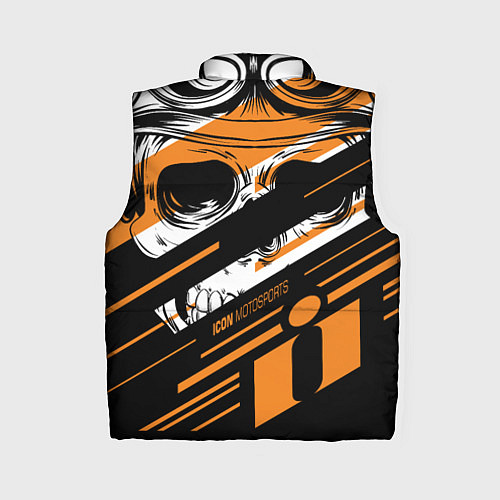 Женский жилет Череп Icon оранжевый / 3D-Черный – фото 2