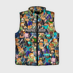 Женский жилет MINECRAFT ПЕРСОНАЖИ, цвет: 3D-черный