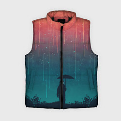 Женский жилет Космический Дождь, цвет: 3D-черный