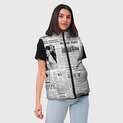 Женский жилет Газета Newspaper, цвет: 3D-красный — фото 2