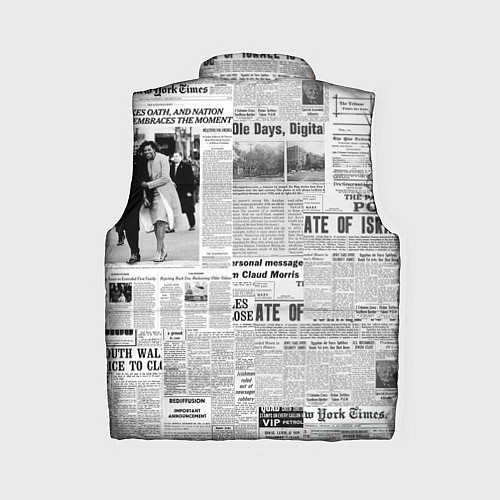 Женский жилет Газета Newspaper / 3D-Красный – фото 2