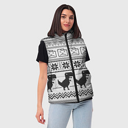 Женский жилет Свитер с T-rex'ами, цвет: 3D-красный — фото 2