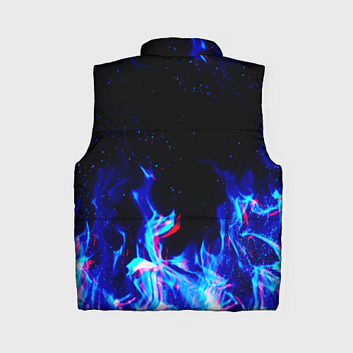 Женский жилет СИНИЙ ОГОНЬ ГЛИТЧ / 3D-Черный – фото 2