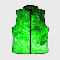 Женский жилет ОГОНЬ GREEN NEON, цвет: 3D-черный