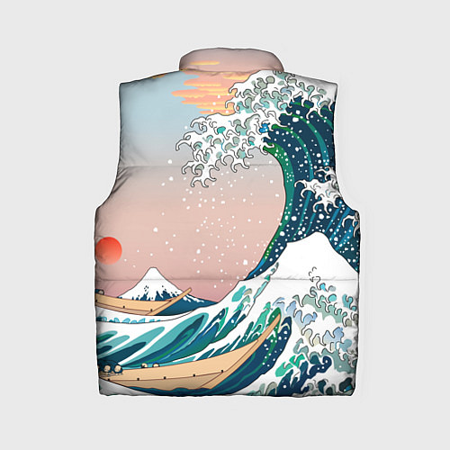 Женский жилет Большая волна в канагаве / 3D-Красный – фото 2