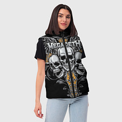 Женский жилет Megadeth, цвет: 3D-черный — фото 2