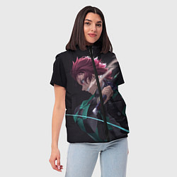 Женский жилет KIMETSU NO YAIBA, цвет: 3D-черный — фото 2