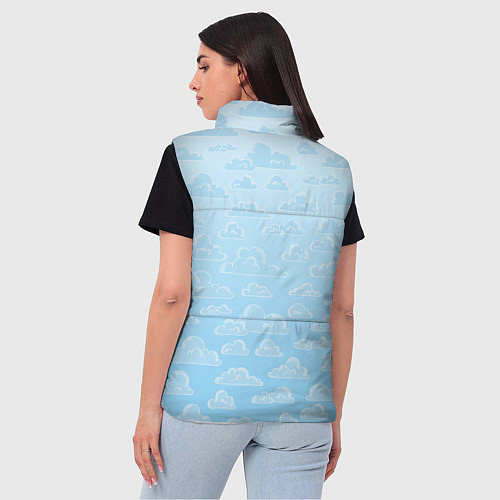 Женский жилет Очень светлые голубые облака / 3D-Красный – фото 4