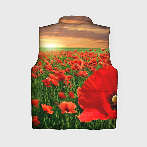 Женский жилет Красный мак на закате / 3D-Светло-серый – фото 2