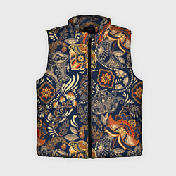 Женский жилет Узор орнамент цветы этно, цвет: 3D-светло-серый