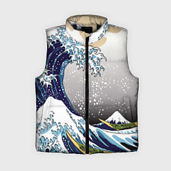 Женский жилет The great wave off kanagawa, цвет: 3D-черный