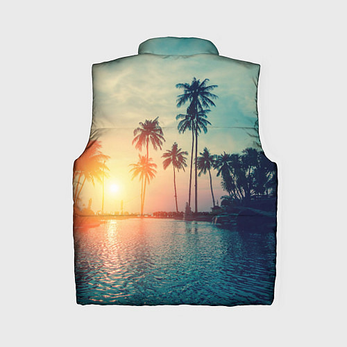 Женский жилет Пальмы / 3D-Черный – фото 2