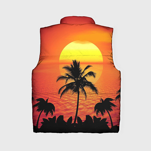 Женский жилет Пальмы на фоне моря / 3D-Черный – фото 2