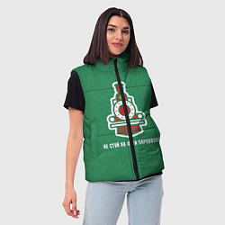 Женский жилет Не стой на пути паровоза!, цвет: 3D-черный — фото 2